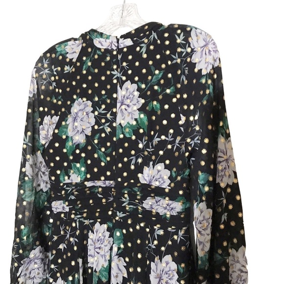 Yumi Kim black long sleeve floral maxi dress Size S NWOT - Picture 5 of 7
